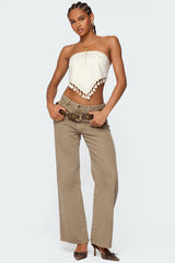Stud & Tassel Handkerchief Top