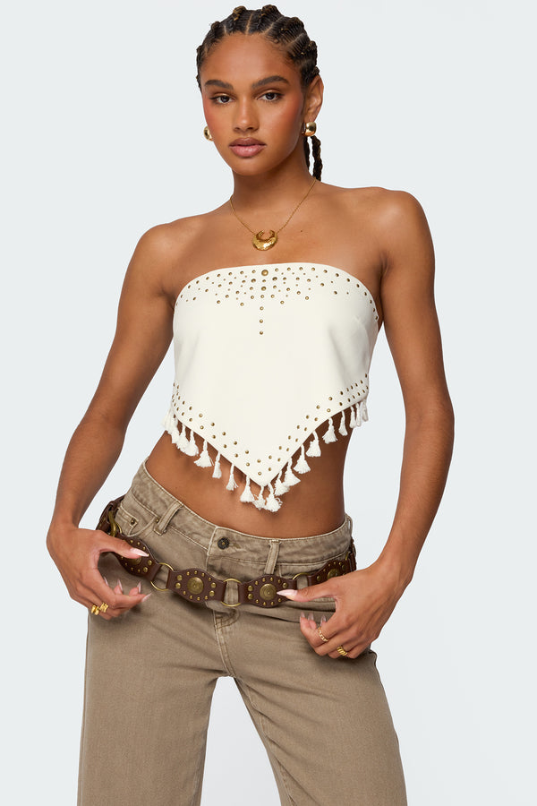 Stud & Tassel Handkerchief Top view 1