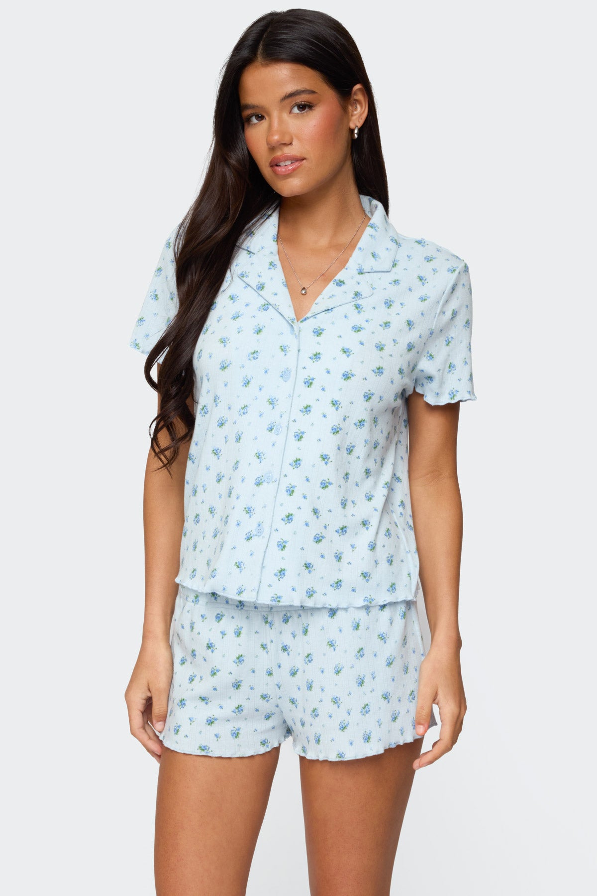 Camden Floral Pointelle Button Up Shirt