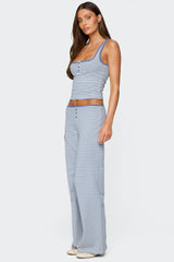 Monti Striped Henley Tank Top