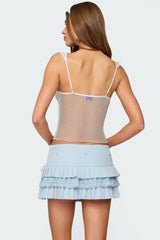 Dotted Sheer Mesh Top