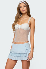 Dotted Sheer Mesh Top