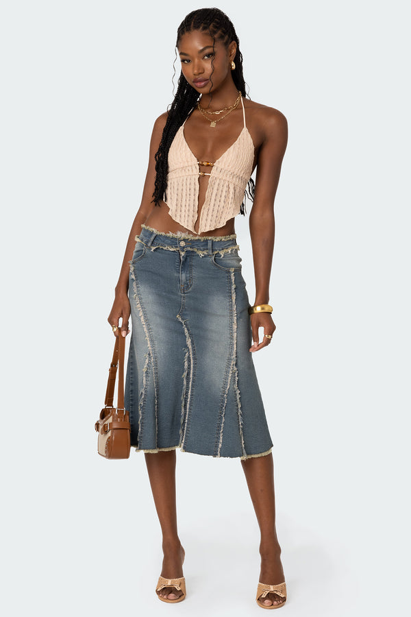 Anaya Textured Open Back Top view 2