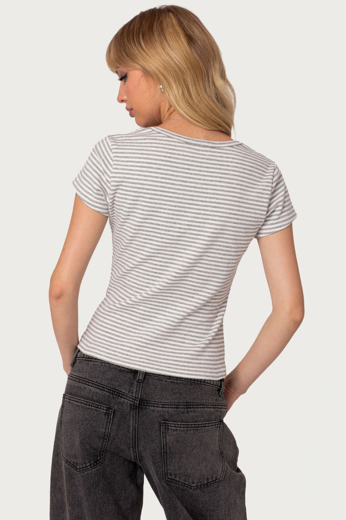 Kady Striped Henley T Shirt