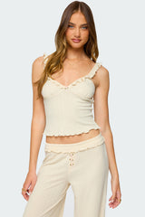 Posy Ruffle Pointelle Tank Top