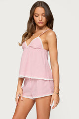Danna Pinstripe Babydoll Tank Top