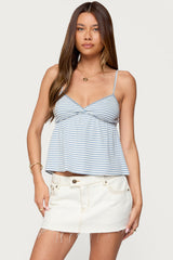 Orietta Striped Babydoll Top