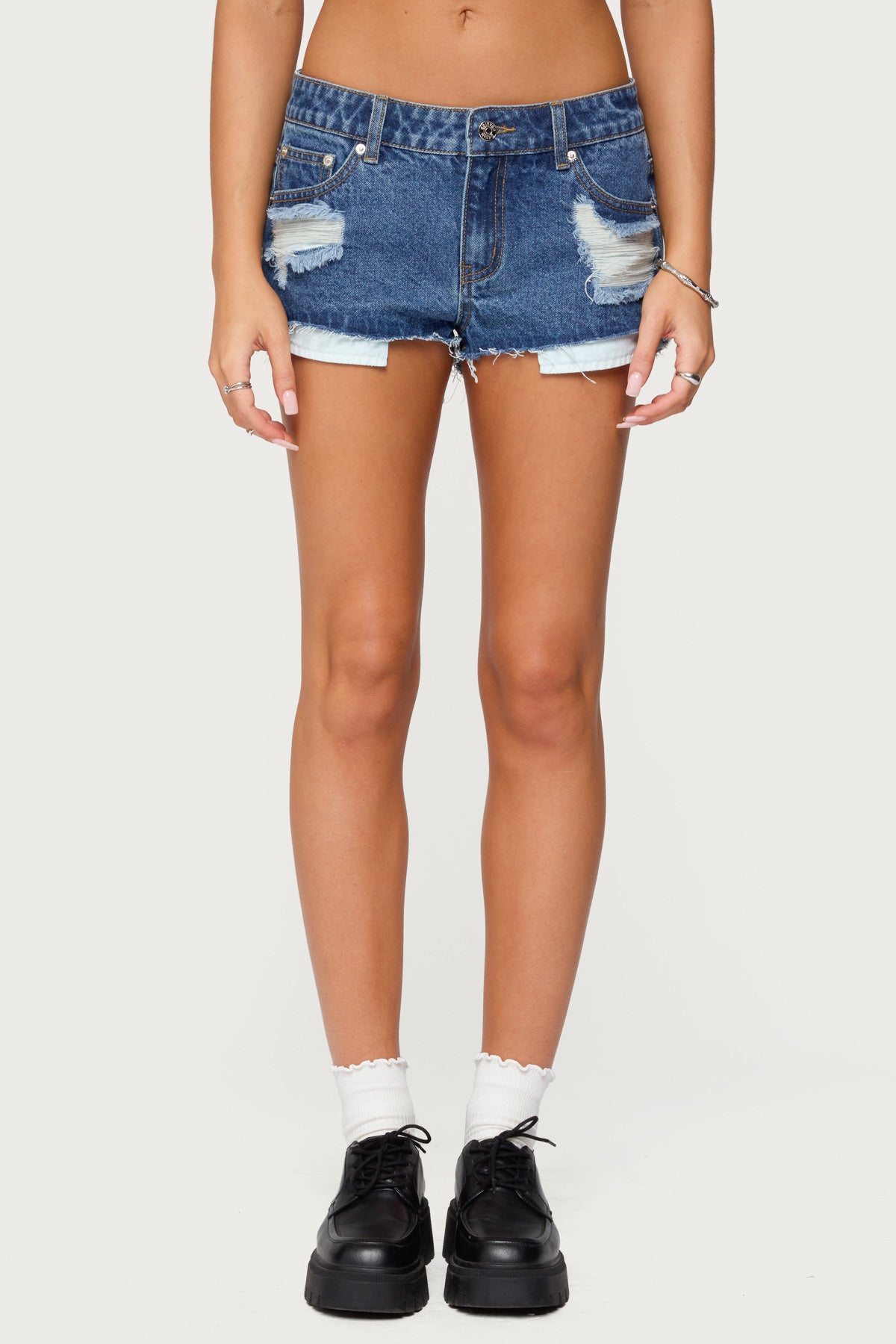 Devin Low Rise Micro Denim Shorts