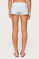 Lorenza Striped Foldover Shorts