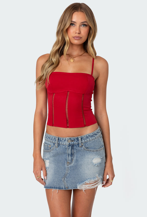 Jennie ladder knit corset view 1