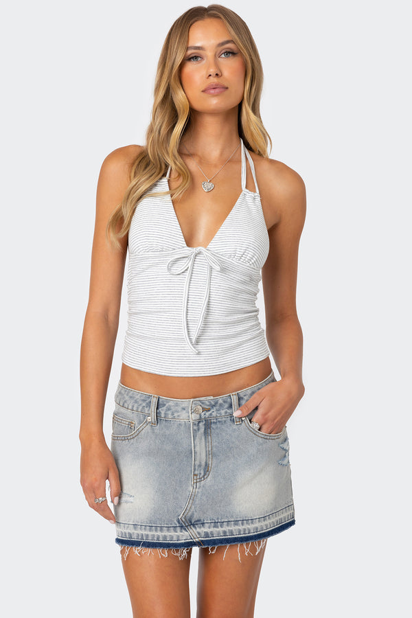 Lanai Striped Halter Top view 1
