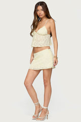 Leora Textured Floral Babydoll Top