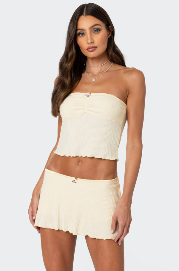 Dosina Pointelle Tube Top view 1