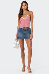 Charmaine Open Back Gingham Top