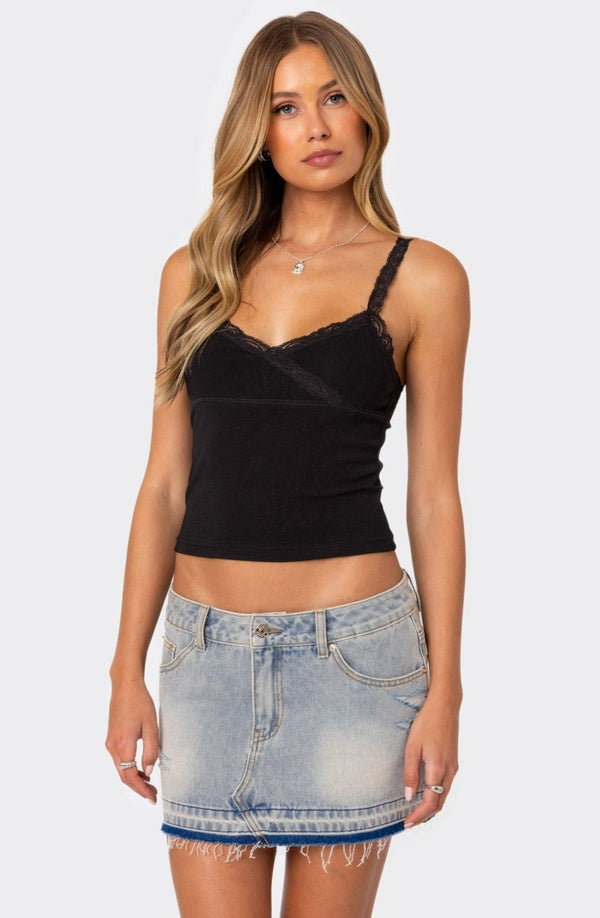 Amilia Lace Trim Tank Top view 1