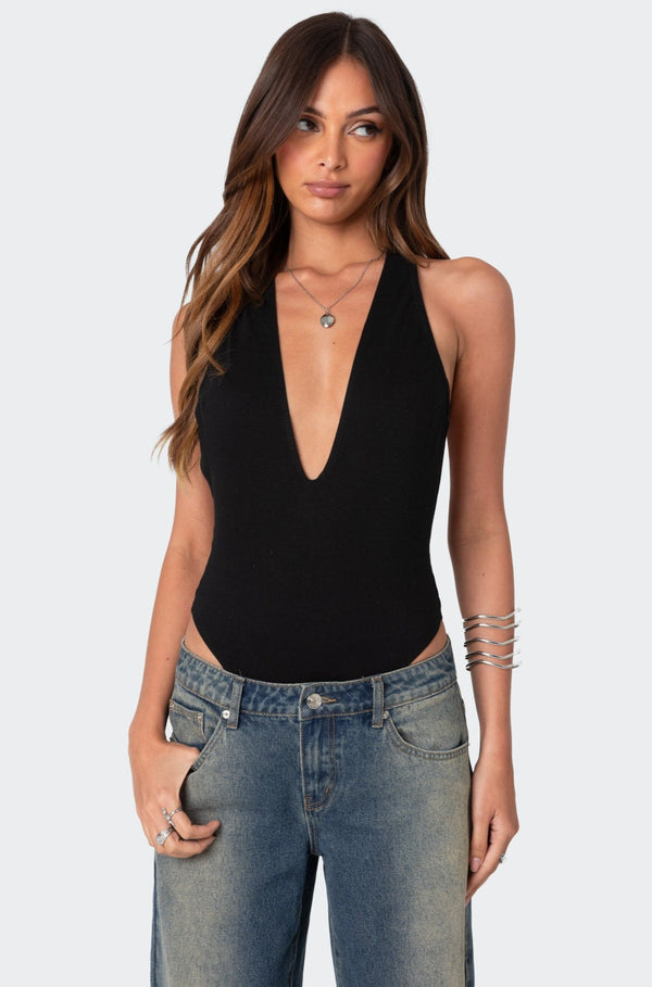 Deep V Backless Bodysuit view 1