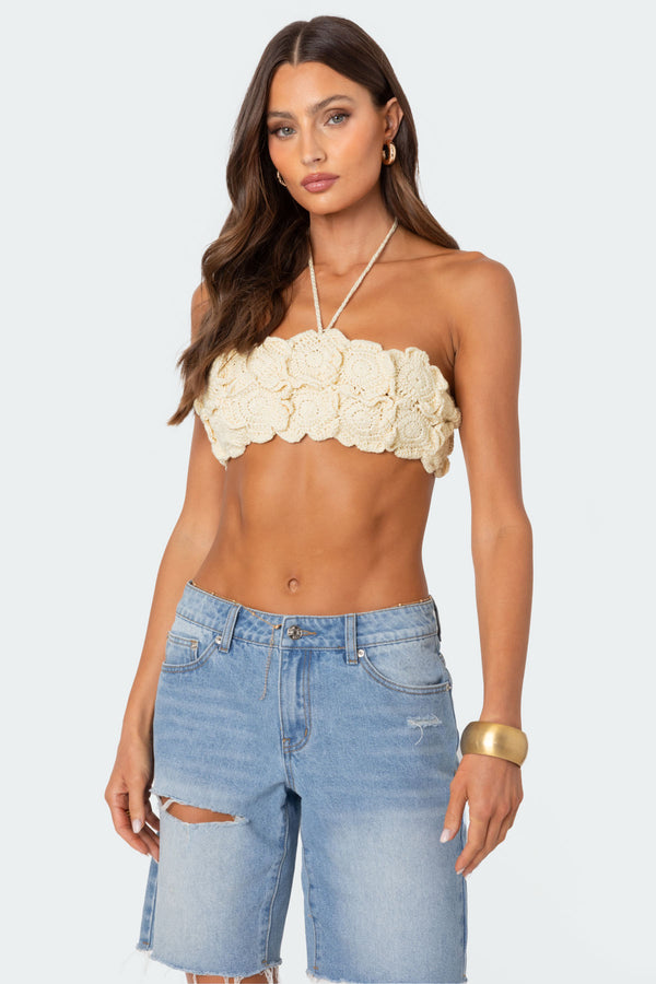 Flower Girl Crochet Crop Top view 1