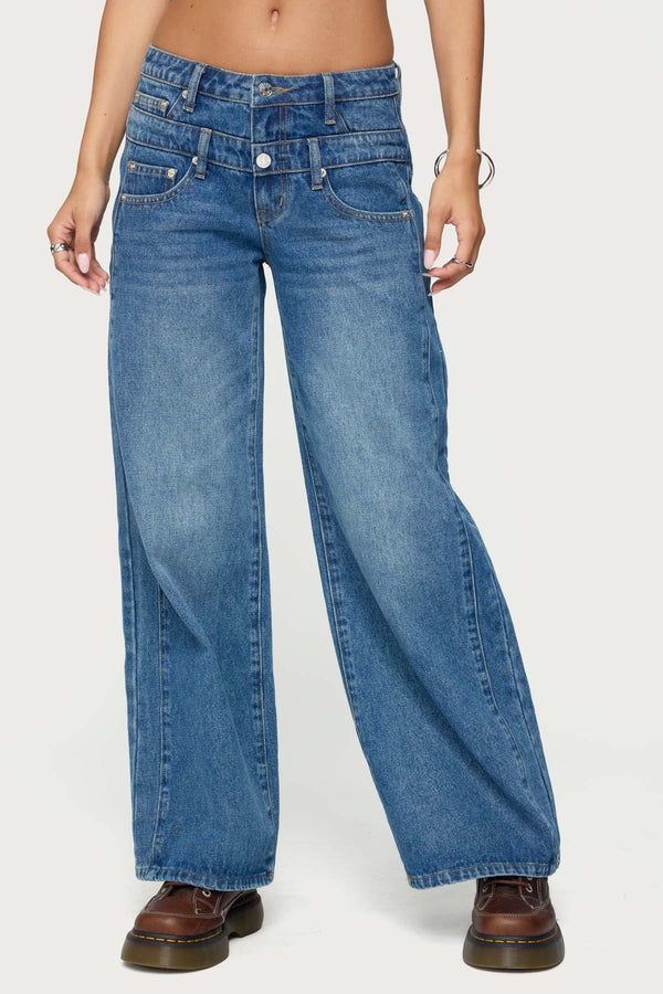Abel Layered Look Low Rise Baggy Jeans view 2