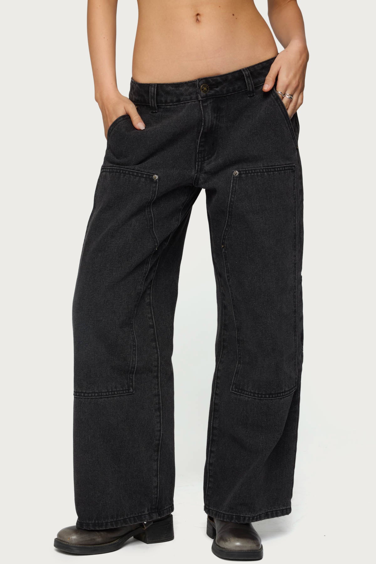 Petite Ayla Low Rise Baggy Carpenter Jeans