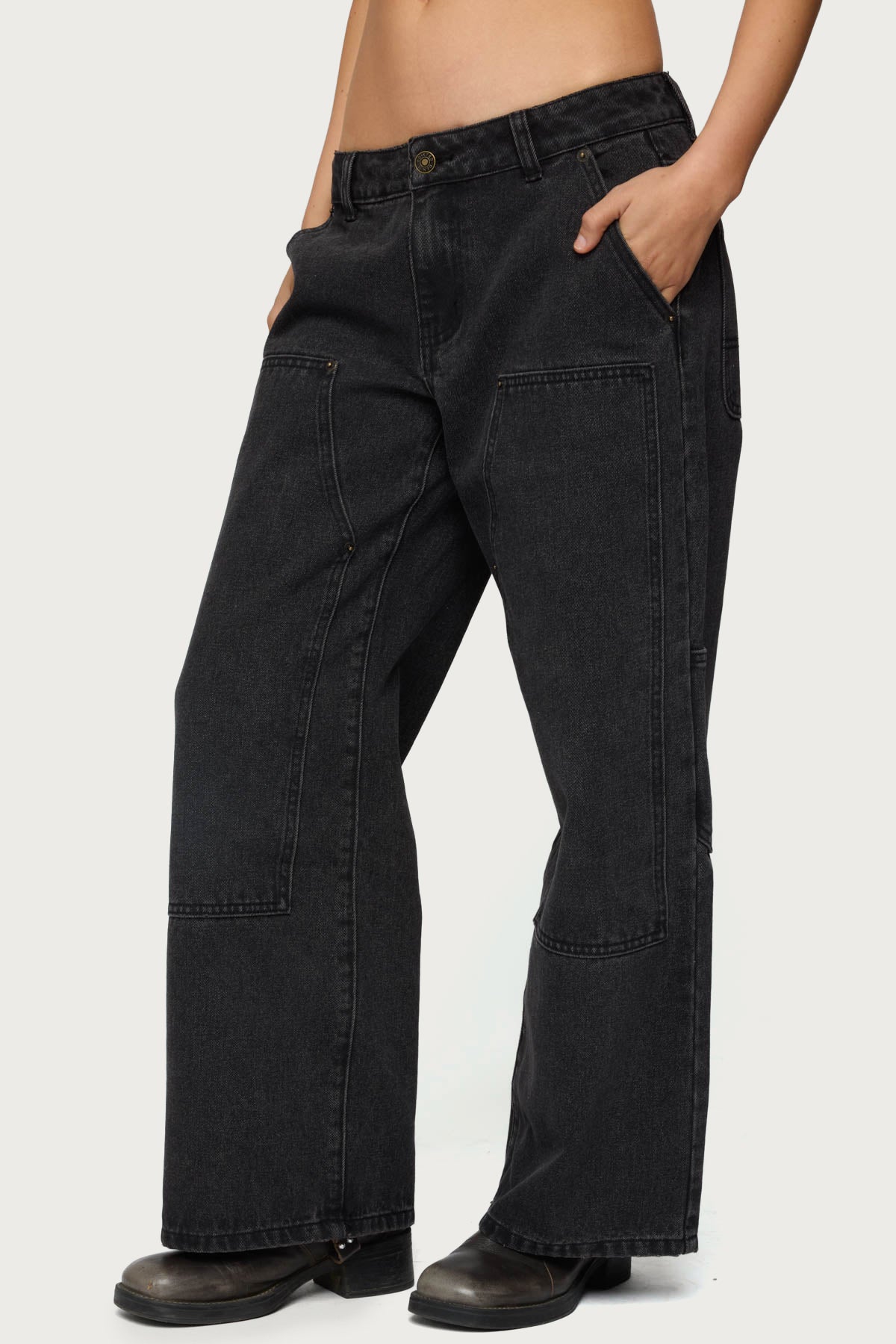 Petite Ayla Low Rise Baggy Carpenter Jeans