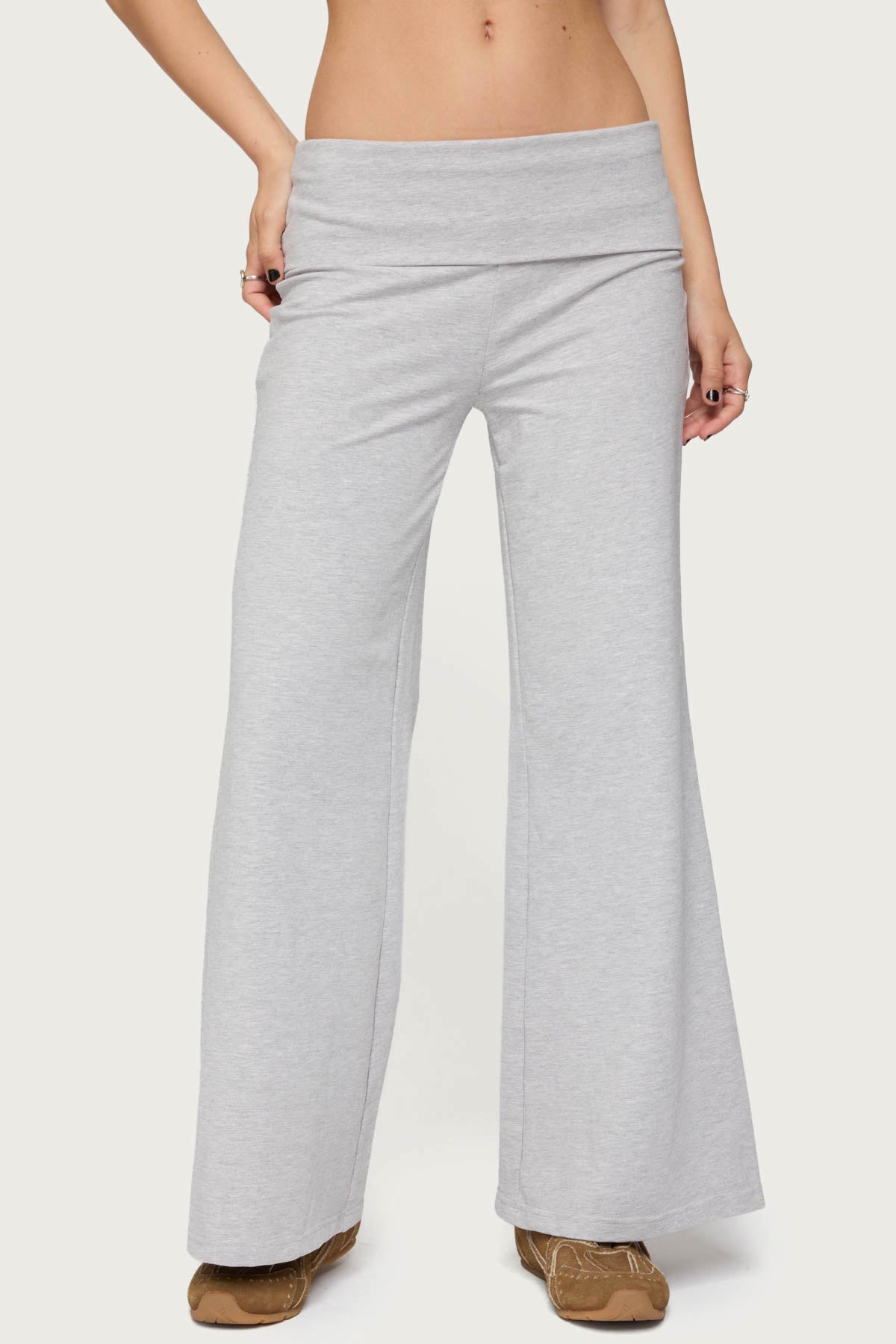 Petite Wide Leg Foldover Pants