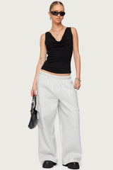 Petite Wide Leg Cargo Sweatpants