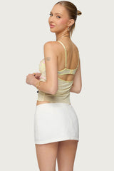 Embroidered Floral Sheer Bra Top