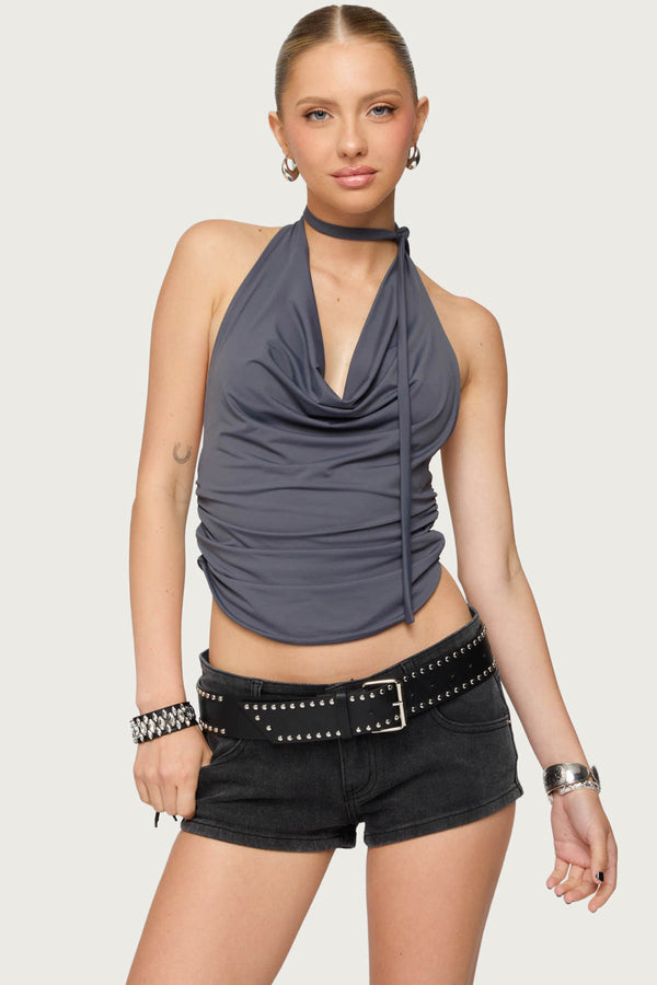 Two Piece Cowl Neck Scarf Halter Top view 1