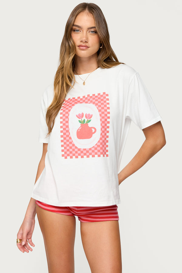 Flower Vase Oversized T Shirt view 1