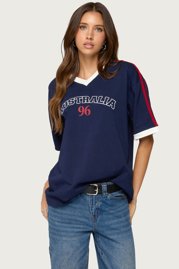 Australia 96 Contrast Oversized T Shirt view 1