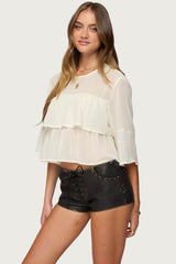 Missey Ruffled Chiffon Top