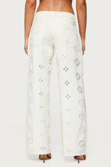 Eyelet Low Rise Baggy Jeans