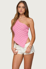 Codi Backless Asymmetric Knit Top