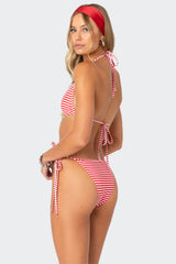 Zora Striped Triangle Bikini Top