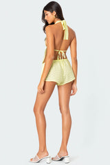 Cayenne Eyelet Split Front Top