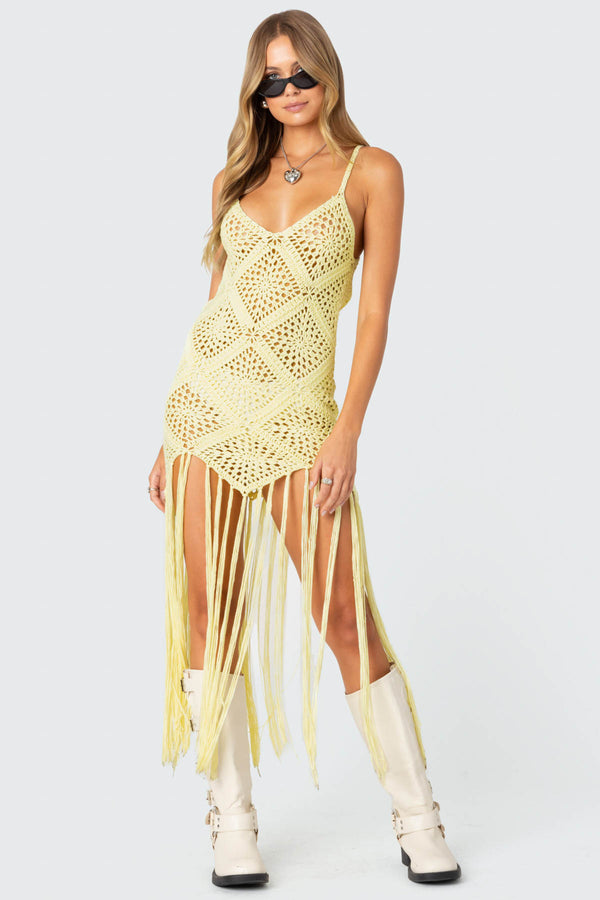 Fringey Crochet Maxi Dress view 1