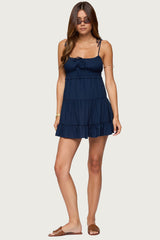 Sontana Ruched Tiered Mini Dress