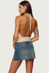 Khalia Backless Cut Out Halter Top