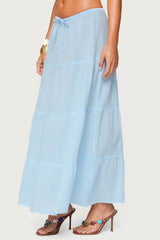 Kaila Cotton Tiered Maxi Skirt