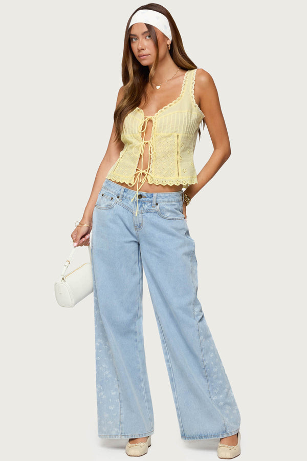 Fiore Eyelet Tie Front Top view 1