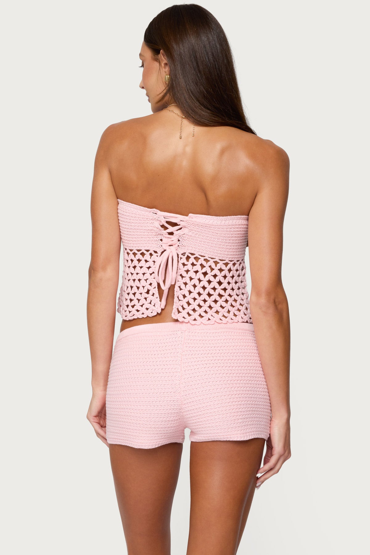 Tahna Flower Strapless Crochet Top