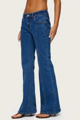 Starrie Panel Stitch Low Rise Bootcut Jeans