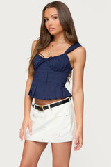 Tammie Pleated Poplin Top