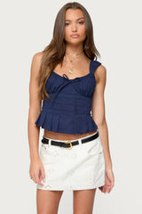 Tammie Pleated Poplin Top