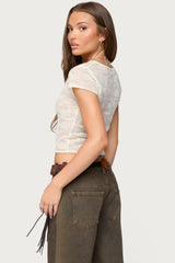 Kristal Twist Front V Neck Top