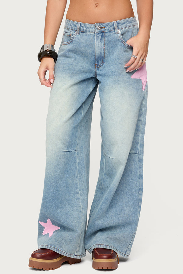 Trish Stars Low Rise Baggy Jeans view 2