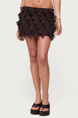 Clare Chiffon Ruffled Mini Skirt