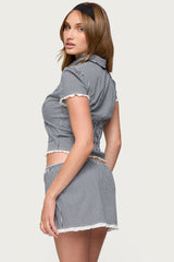 Paige Gingham Tailored Button Up Shirt