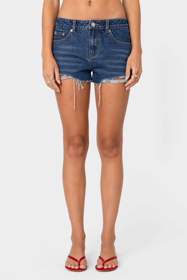 Fern Mid Rise Denim Shorts view 2
