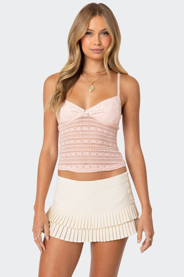 Tuesday Textured Lace Tank Top view 1